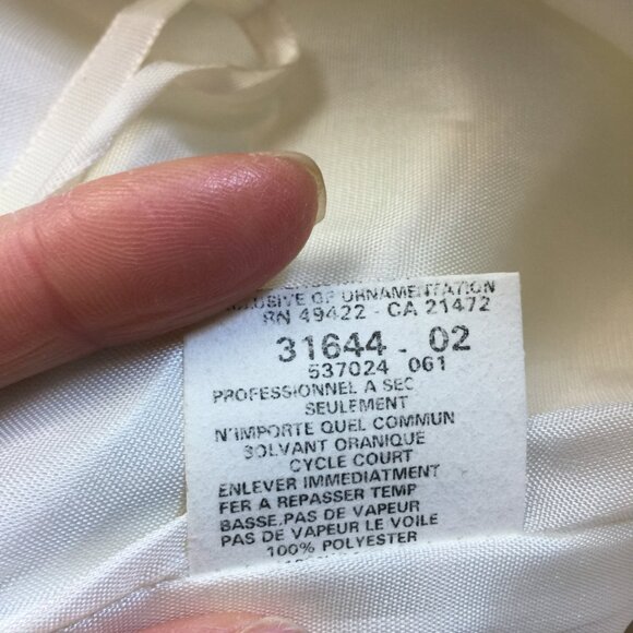 Vintage Jessica McClintock Gunne Sax Strapless Dress Size 7/8 Womans Ivory Satin - Picture 13 of 16